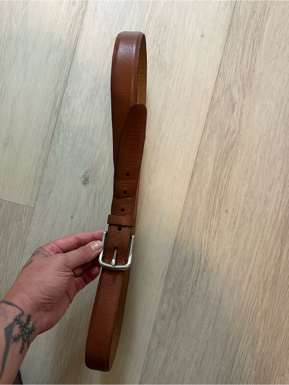 Classic Brown Leather Men's Belt